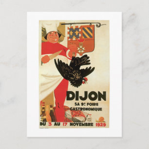Dijon Chicken Vintage Food Ad Art Postcard