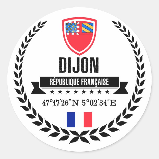 Dijon Classic Round Sticker (Front)
