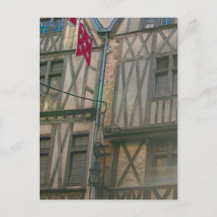 Dijon, old city half timbered buildings postcard