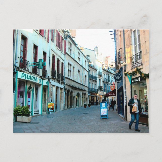 Dijon, old city shopping area postcard (Front)