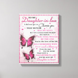 DIL Butterfly You're Also My Daughter-In-Heart Canvas Print