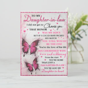 DIL Butterfly You're Also My Daughter-In-Heart Invitation