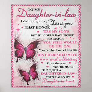 DIL Butterfly You're Also My Daughter-In-Heart Poster