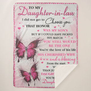 DIL Butterfly You're Also My Daughter-In-Heart  Sherpa Blanket