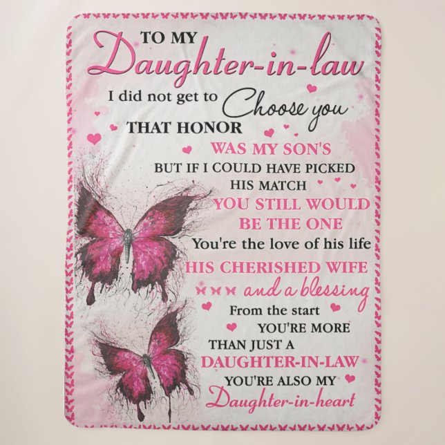 DIL Butterfly You're Also My Daughter-In-Heart  Sherpa Blanket (Front)