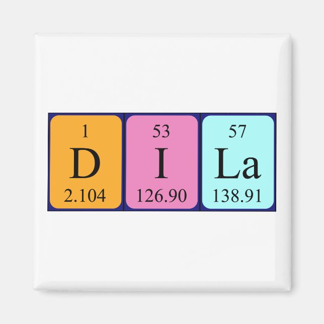 Dila periodic table name magnet (Front)