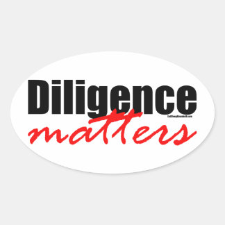 Diligence Matters Oval Sticker