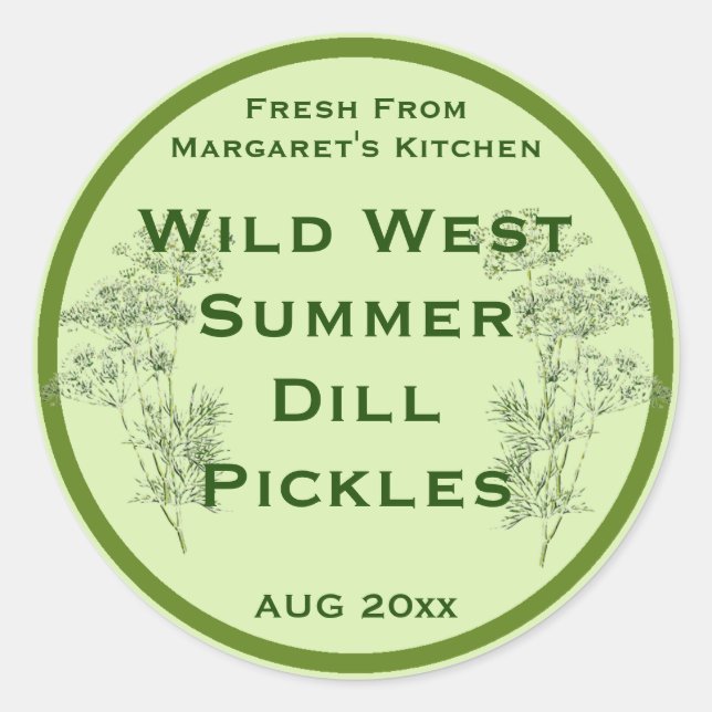 Dill Flower and Leaves Pickling Label (Front)
