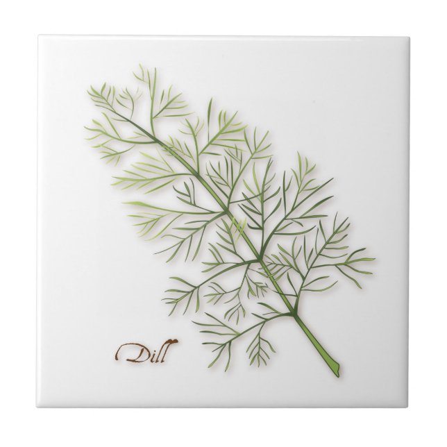 Dill Herb Ceramic Tile (Front)