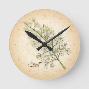 Dill Herb, Dill Weed Round Clock
