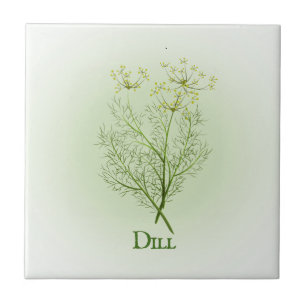 Dill Herbal Design Ceramic Tile