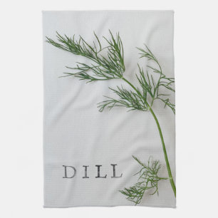Dill leaves with word kitchen towel