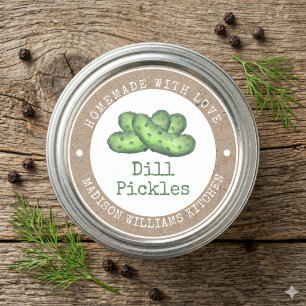 Dill Pickle Canning Label   Homemade with Love 