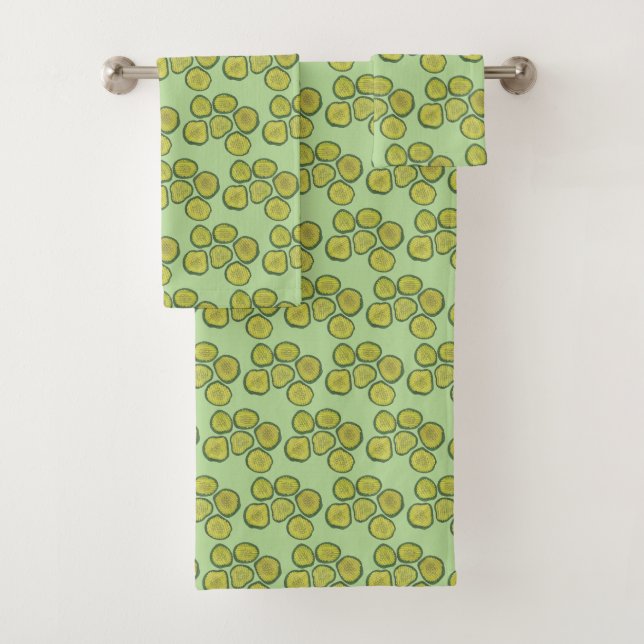 Dill Pickle Chips Crunchy Green Kosher Pickle Food Bath Towel Set (Insitu)