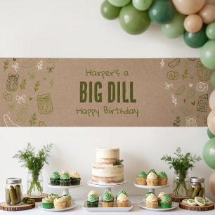 Dill Pickle Faux Kraft Birthday Banner