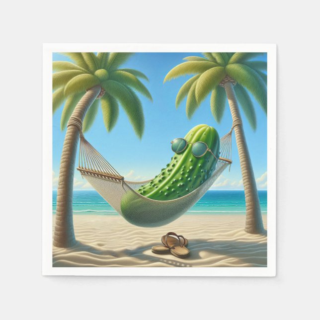 Dill Pickle In a Tropical Hammock Napkin (Front)