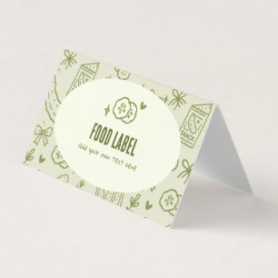 Dill Pickle Party Food Labels, Buffet Tent Cards