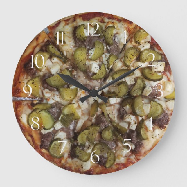 Dill Pickle Pizza Large Clock (Front)