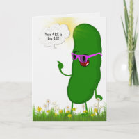 dill pickle with pink glasses for birthday