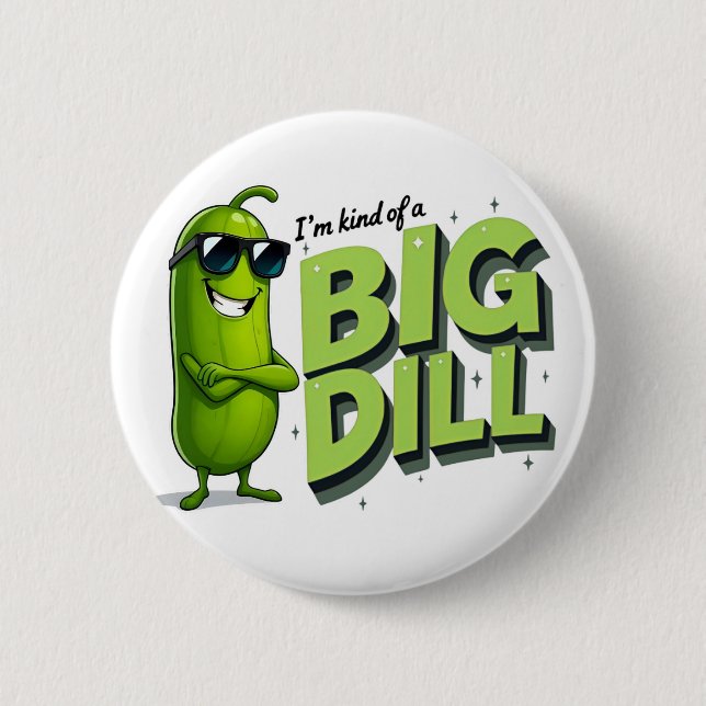 Dill Pickles Lovers Gift - Funny Cartoon Designs 2 Inch Round Button (Front)