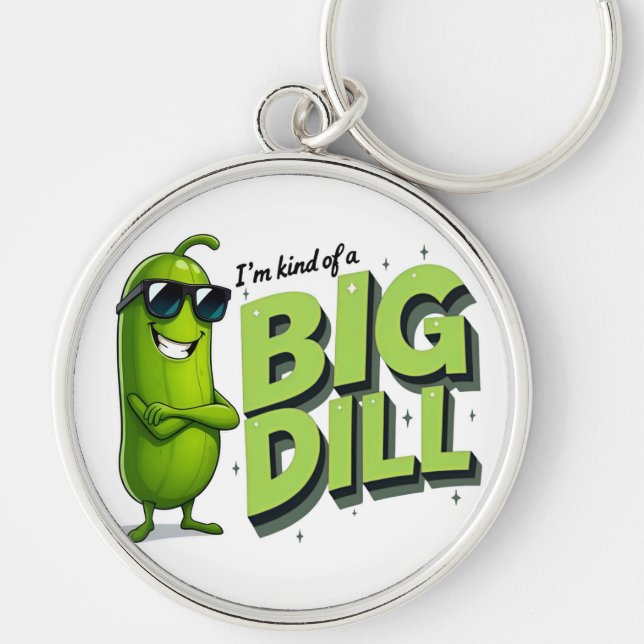 Dill Pickles Lovers Gift - Funny Cartoon Designs Keychain (Front)