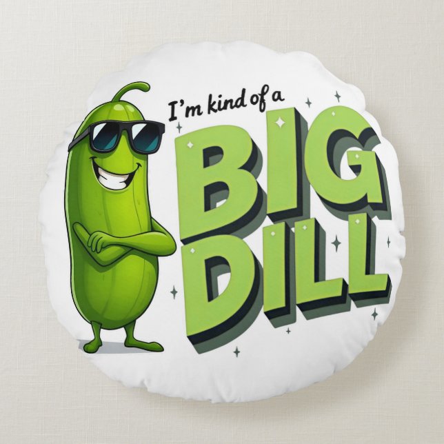 Dill Pickles Lovers Gift - Funny Cartoon Designs Round Pillow (Front)