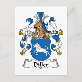 Diller Family Crest Postcard