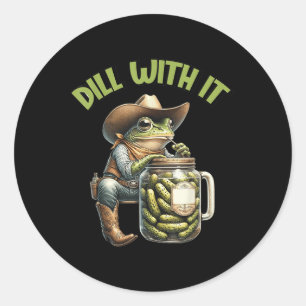 Dillin With Yall Funny Western Cowboy Pickle Cowbo Classic Round Sticker
