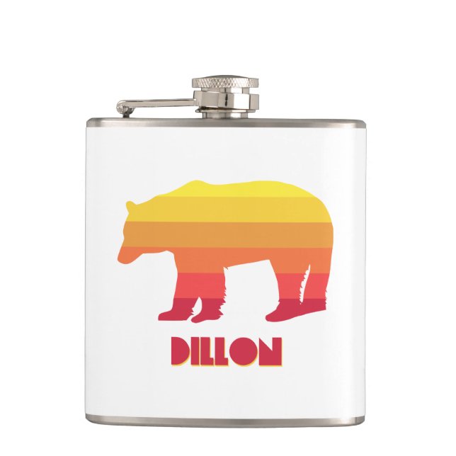 Dillon Colorado Rainbow Bear Hip Flask (Front)