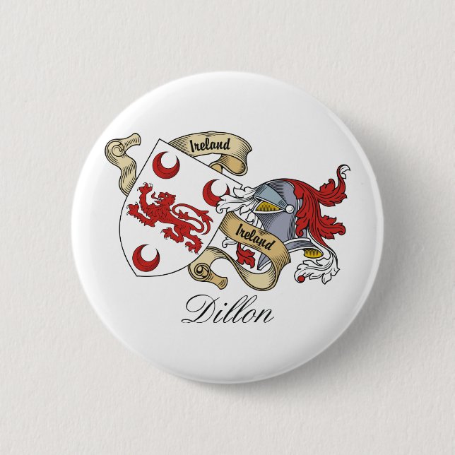 Dillon Family Crest 2 Inch Round Button (Front)