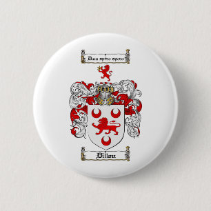 DILLON FAMILY CREST -  DILLON COAT OF ARMS 2 INCH ROUND BUTTON