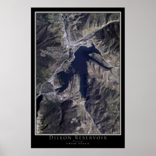 Dillon Reservoir Colorado Satellite Poster Map