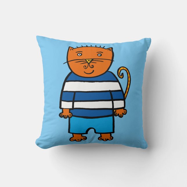 Dillon the Cat Throw Pillow (Front)