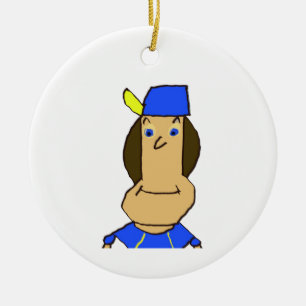 Dilly Ceramic Circle Ornament