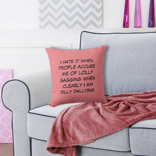 Dilly Dally Subtle Pink Throw Pillow (Creator Uploaded)