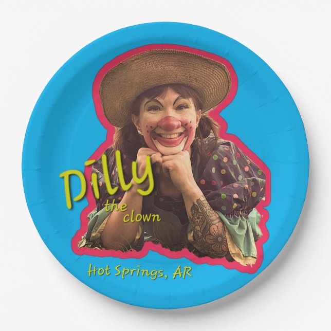 Dilly the clown paper plates (Front)