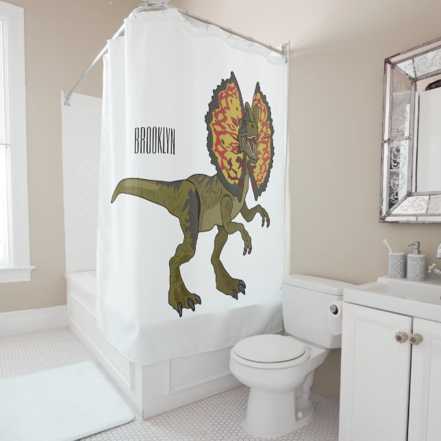 Dilophosaurus cartoon illustration (In Situ)