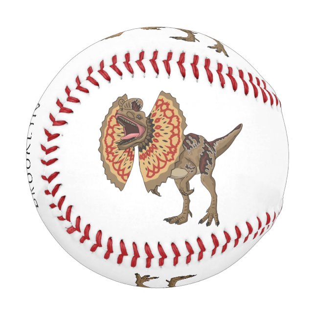 Dilophosaurus cartoon illustration baseball (Front Left)