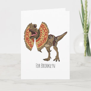 Dilophosaurus cartoon illustration  card