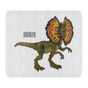 Dilophosaurus cartoon illustration cutting board