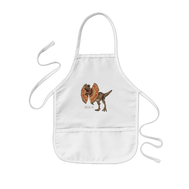 Dilophosaurus cartoon illustration  kids apron (Front)