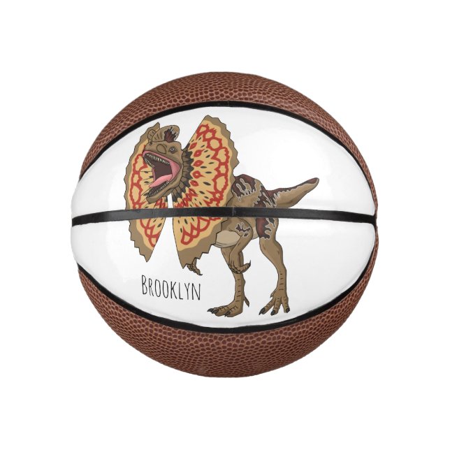 Dilophosaurus cartoon illustration mini basketball (Front)