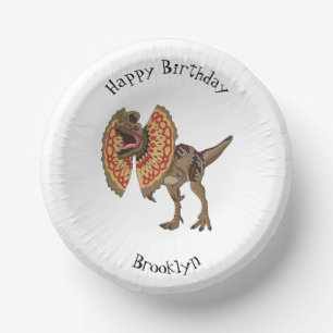 Dilophosaurus cartoon illustration  paper plate