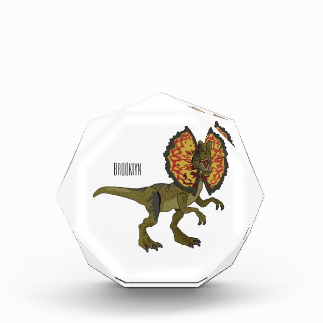 Dilophosaurus cartoon illustration photo block (Front)