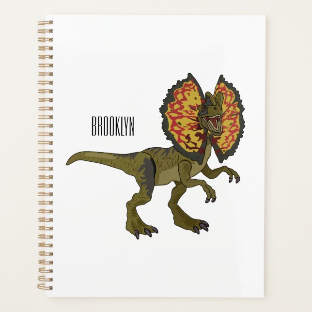 Dilophosaurus cartoon illustration planner (Front)