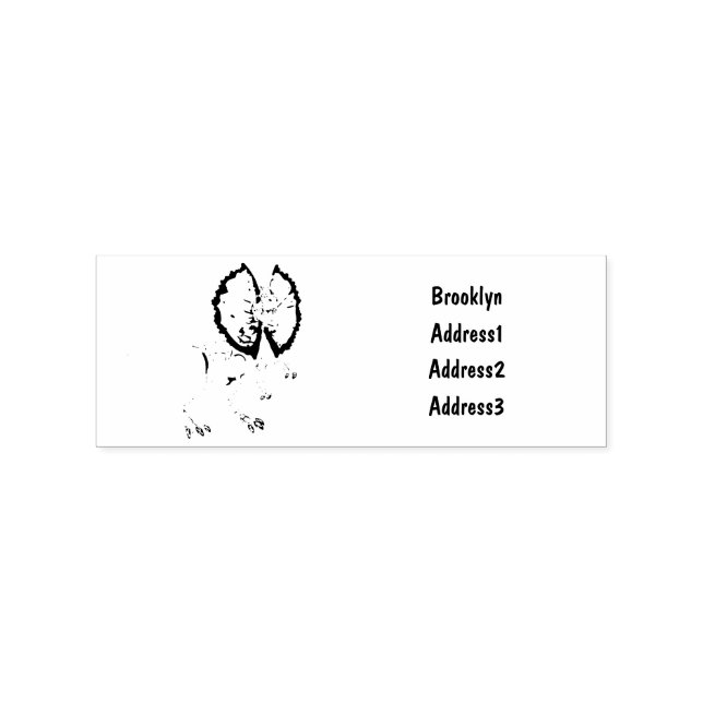 Dilophosaurus cartoon illustration rubber stamp (Imprint)