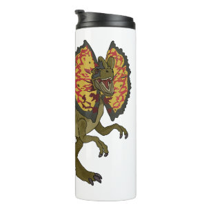 Dilophosaurus cartoon illustration thermal tumbler