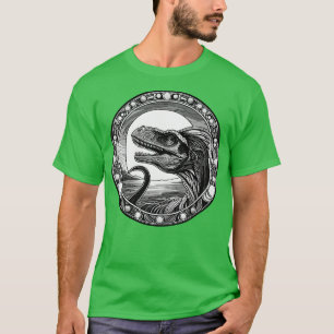 Dilophosaurus Dinosaur in an Art Nouveau Style T-Shirt