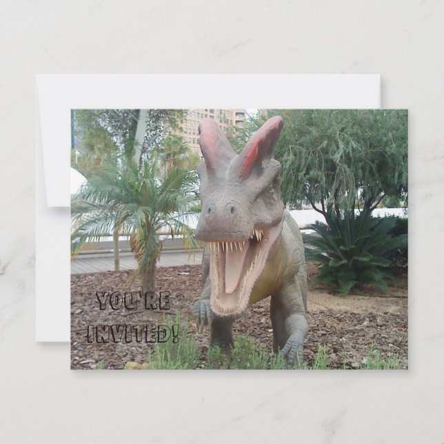 Dilophosaurus Dinosaur Invitation (Front)