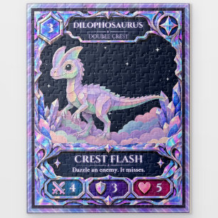 Dilophosaurus Dinosaur, Rainbow Foil Art Jigsaw Puzzle